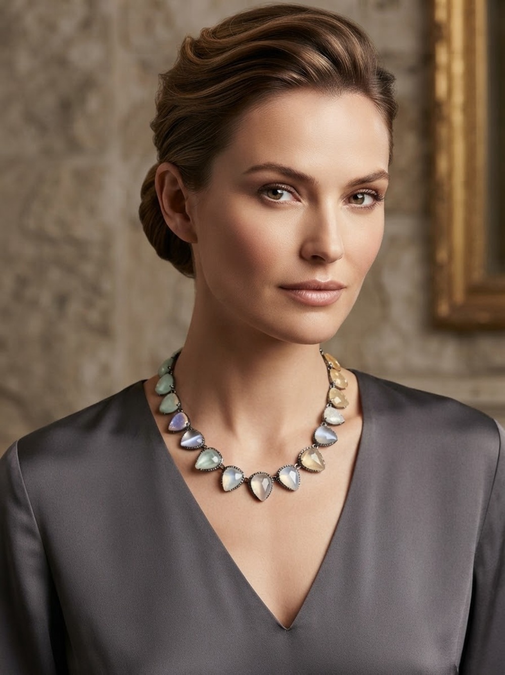 Chloe + Isabel Pastel Teardrop Necklace with Gold Trim